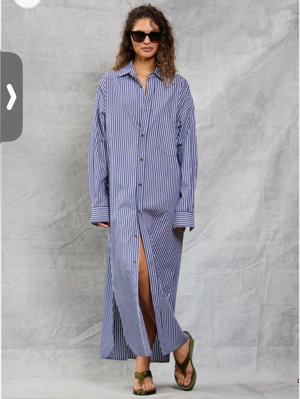 Slim Phoebe Shirt Dress - Navy Stripe
